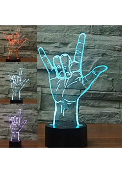 3D Seni Seviyorum Burcu Gece Lambası LED Dokunmatik Anahtar De (Yurt Dışından)