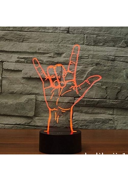 3D Seni Seviyorum Burcu Gece Lambası LED Dokunmatik Anahtar De (Yurt Dışından)