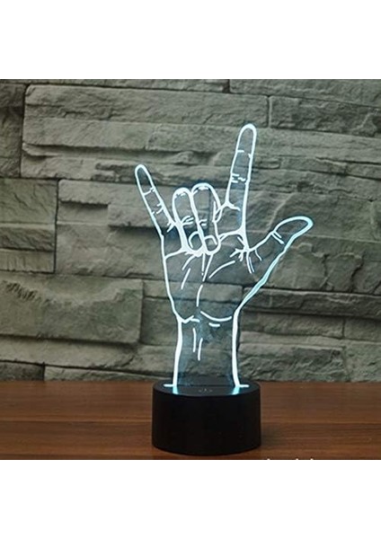 3D Seni Seviyorum Burcu Gece Lambası LED Dokunmatik Anahtar De (Yurt Dışından)