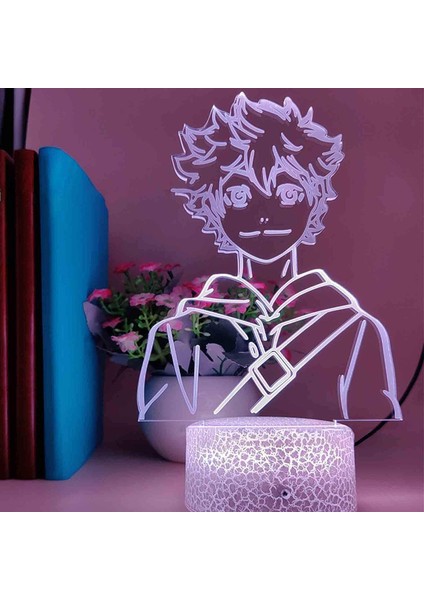 3D Illusion Lamba LED Gece Lambası Anime Hinata Shoy I Siyah Koltuk (Yurt Dışından)