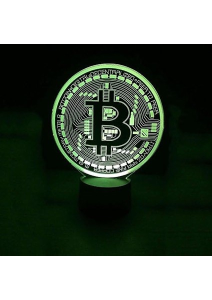 3D Bitcoin Burcu Gece Lambası Uzaktan Kumanda Gücü T (Yurt Dışından)