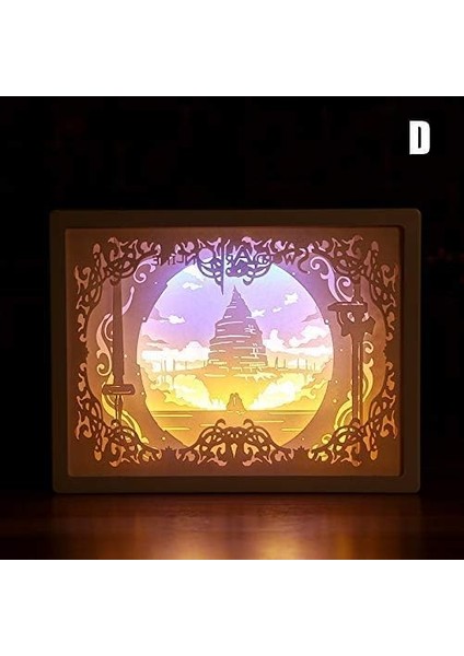 Sanat Dekorasyonu 3D Kağıt Oyma Işık Lambası Kağıdı-C D (Yurt Dışından)