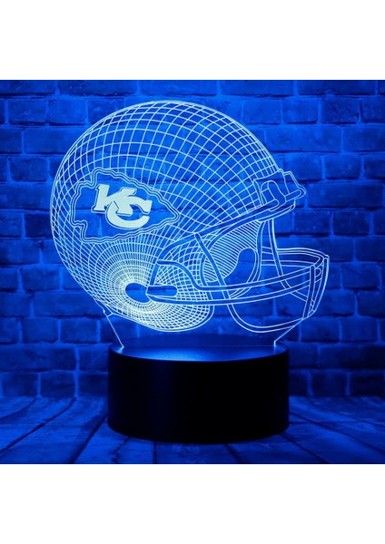 Cute Chiefs Futbol Kaskı 3D Optical Illusion Le (Yurt Dışından)