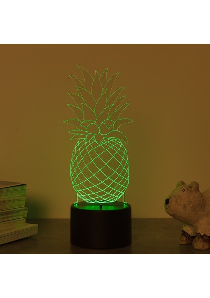 Ananas 3D LED Masa Lambası Gece Lambası Opti (Yurt Dışından)
