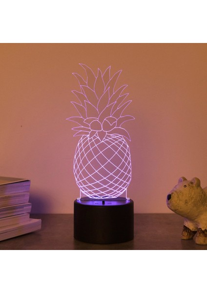 Ananas 3D LED Masa Lambası Gece Lambası Opti (Yurt Dışından)