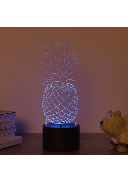 Ananas 3D LED Masa Lambası Gece Lambası Opti (Yurt Dışından)