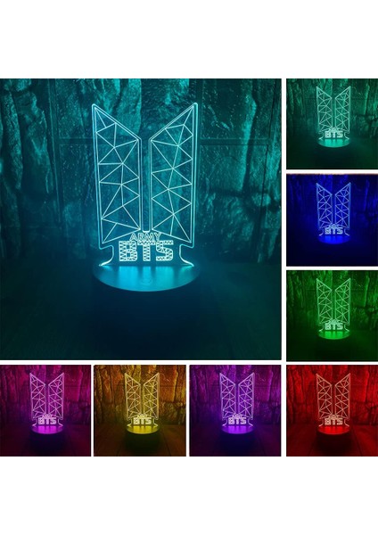 Kpop Bts Bangtan Boys 3D LED Optik Illüzyon Dekoru (Yurt Dışından) fırsatları