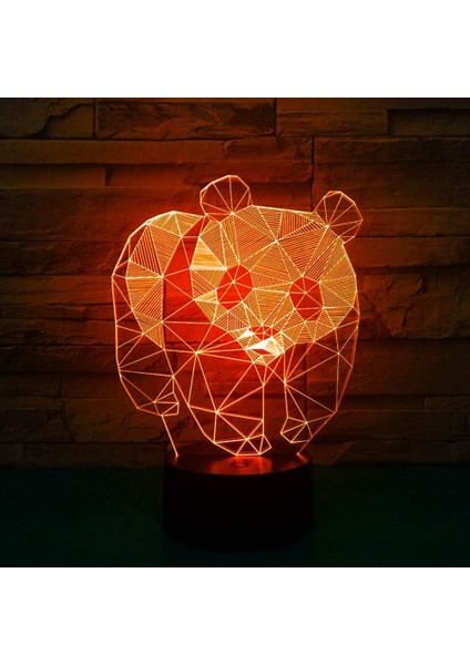 3D Panda Gece Lambası Ayı Hayvan Masa Lambası Dekoru (Yurt Dışından)