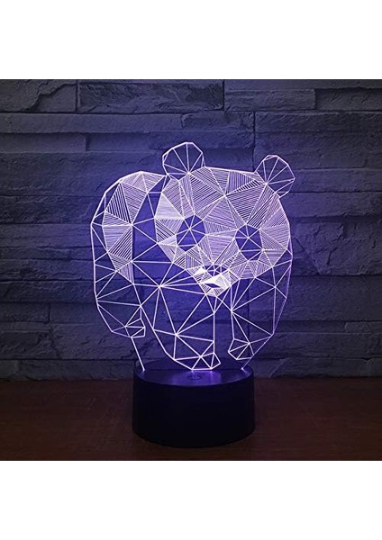 3D Panda Gece Lambası Ayı Hayvan Masa Lambası Dekoru (Yurt Dışından)