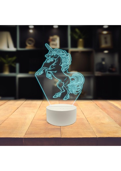 , Müzik 3D LED Masa Lambası, Caz Trompet I 8" x 10" Beyaz Tabanlı At Hayali Yaratık Yapıt (Yurt Dışından)