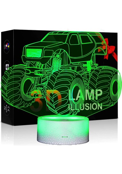 Çocuklar Için Gece Işığı Canavar Kamyon 3D Gece Işığı (Yurt Dışından)