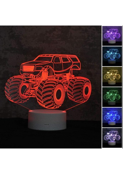 Çocuklar Için Gece Işığı Canavar Kamyon 3D Gece Işığı (Yurt Dışından) fiyatları