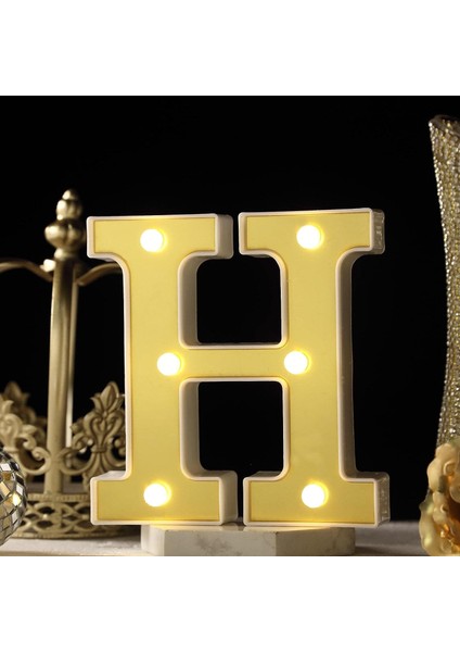 Efavormart 6" 3D Altın Kayan Yazılı Harfler 5 LED Işık H (Yurt Dışından)