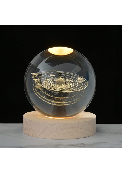 3D Kristal Küre Gece Lambası Dekolampı, 80 mm (3,15 Inç) (Yurt Dışından)
