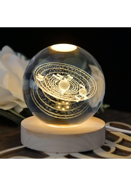 3D Kristal Küre Gece Lambası Dekolampı, 80 mm (3,15 Inç) (Yurt Dışından)