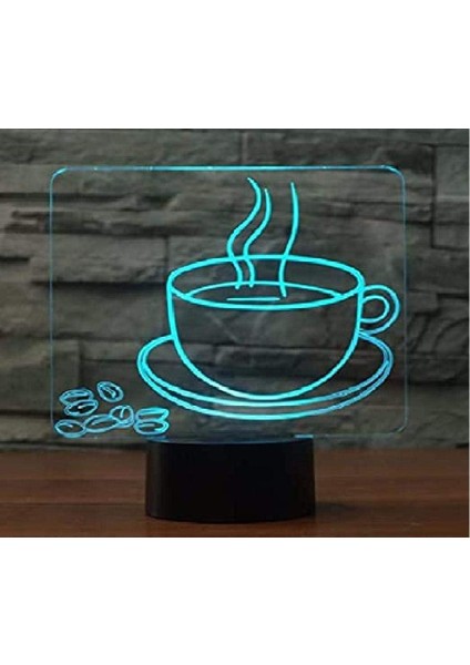 3D Kahve Fincanı Gece Lambası 16 Renk Değişimi LED Remo (Yurt Dışından)