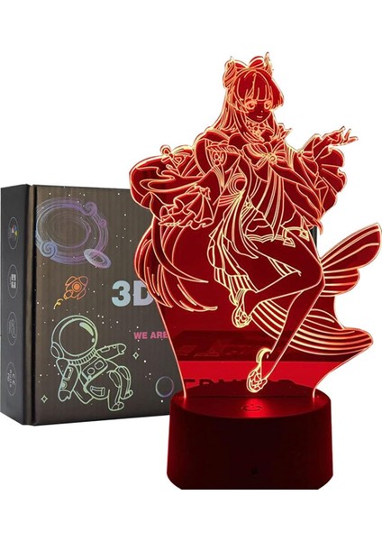 Genshin Impact Sangonomiya Kokomi 3D LED Lamba Anim 7 Renk (Yurt Dışından)
