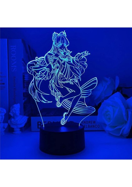 Genshin Impact Sangonomiya Kokomi 3D LED Lamba Anim 7 Renk (Yurt Dışından)