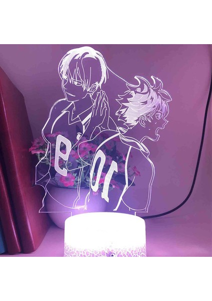 3D Illusion Lamba LED Gece Lambası Anime Hinata Shoy A Black Seat (Yurt Dışından)