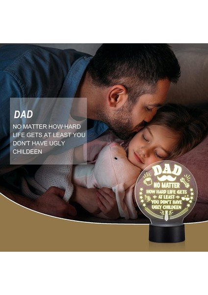 Kızı Oğlundan Baba Hediyeleri 3D LED Gece Lambası Gif (Yurt Dışından)