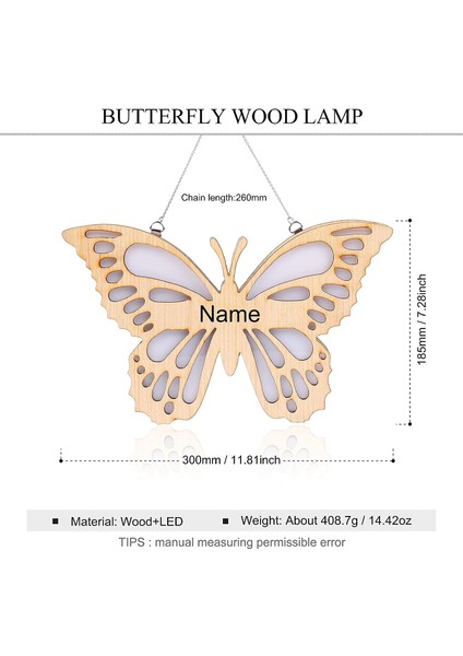 USB Şarj Stili 4 ile Kişiselleştirilmiş Kelebek Gece Lambası (Yurt Dışından)