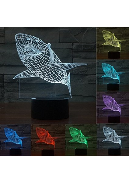 Jaws Büyük Beyaz Köpekbalığı 3D Yanılsama Led'i (Yurt Dışından)