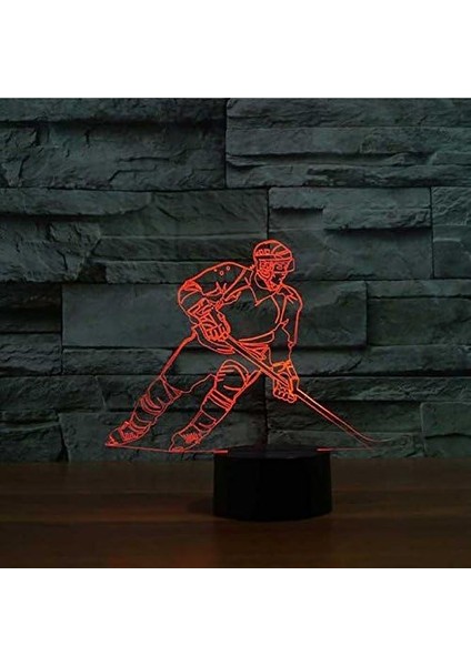 3D Buz Hokeyi Oyuncusu Gece Işığı Lambası Hasta (Yurt Dışından)