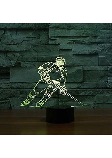 3D Buz Hokeyi Oyuncusu Gece Işığı Lambası Hasta (Yurt Dışından)