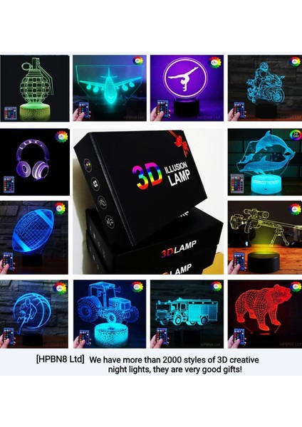 Optik Illüzyon 3D Ananas Gece Lambası USB Gücü (Yurt Dışından)