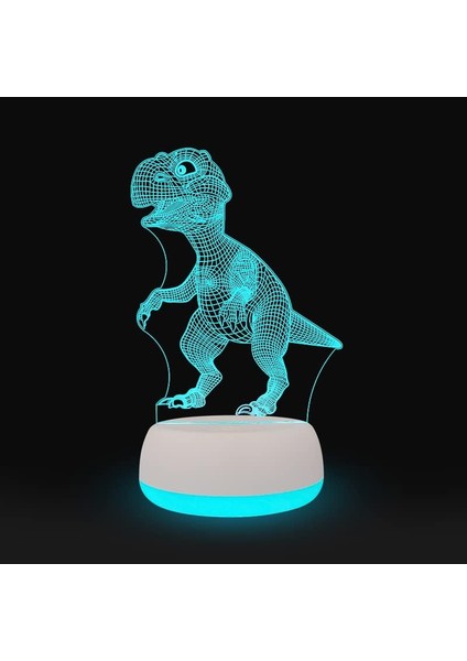 Tyrannosaurus Rex Dinozor Sanat Lambası, 7 Renk 3D (Yurt Dışından)