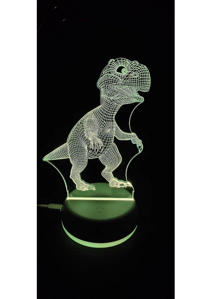 Tyrannosaurus Rex Dinozor Sanat Lambası, 7 Renk 3D (Yurt Dışından)