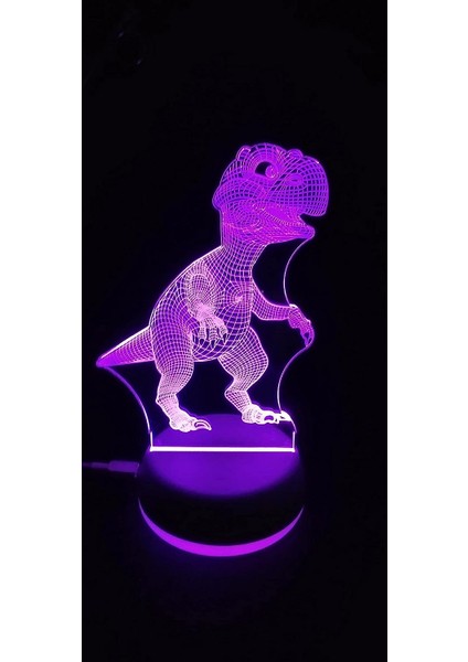 Tyrannosaurus Rex Dinozor Sanat Lambası, 7 Renk 3D (Yurt Dışından)