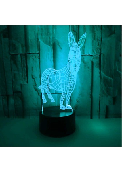 3D Eşek Gece Lambası Illüzyon Gecesi (Yurt Dışından)
