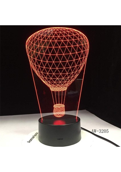 3D LED Illüzyon Lamba, Gece Lambası 16 Renk Dimmab (Yurt Dışından)