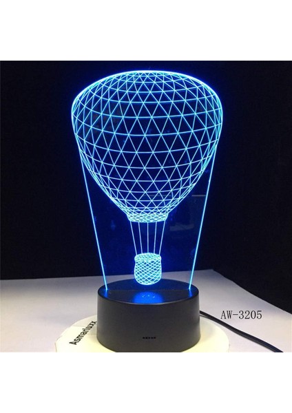 3D LED Illüzyon Lamba, Gece Lambası 16 Renk Dimmab (Yurt Dışından)