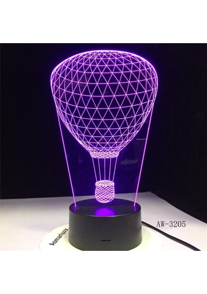 3D LED Illüzyon Lamba, Gece Lambası 16 Renk Dimmab (Yurt Dışından)