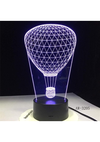 3D LED Illüzyon Lamba, Gece Lambası 16 Renk Dimmab (Yurt Dışından)