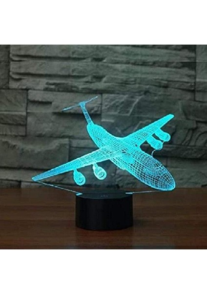3D Soyut Uçak Uçak Airbus Gece Lambası Touc (Yurt Dışından)
