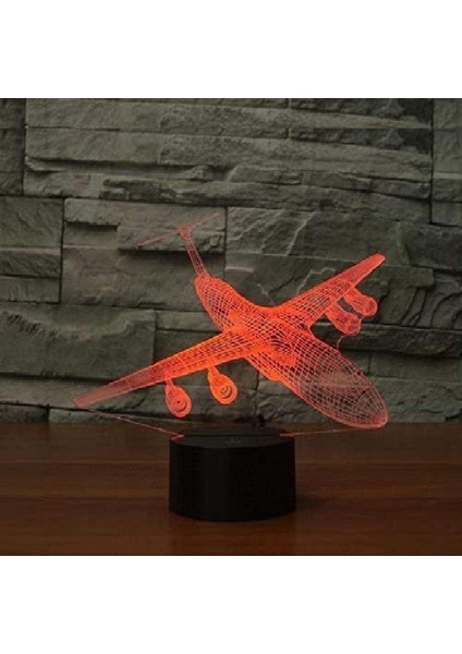 3D Soyut Uçak Uçak Airbus Gece Lambası Touc (Yurt Dışından)