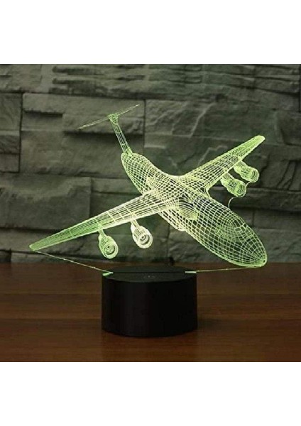 3D Soyut Uçak Uçak Airbus Gece Lambası Touc (Yurt Dışından)