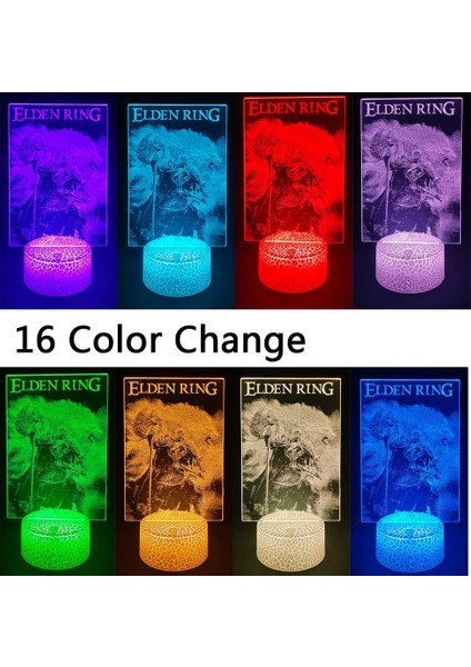 Elden Ring 3D Gece Lambası, 16 Renk Değiştiren Karto 1 (Yurt Dışından)