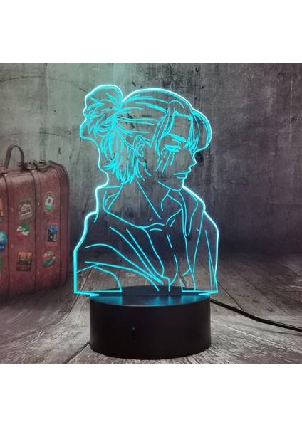 Anime Eren Yeager Şekil 3D LED Optik Gece (Yurt Dışından)