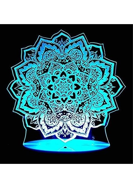 3D Çiçek Gece Lambası Illusion 7 Col (Yurt Dışından)
