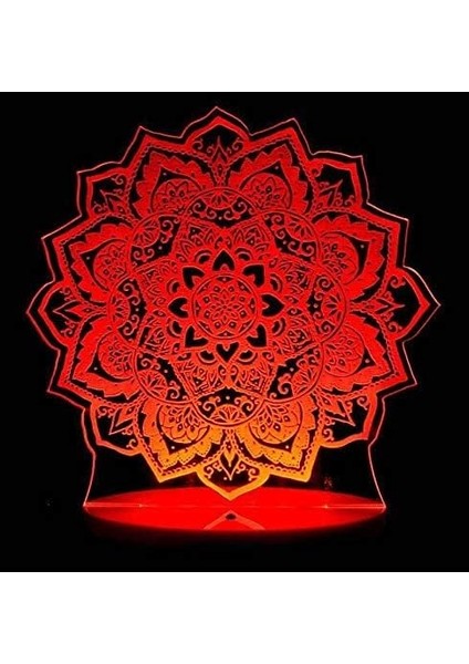 3D Çiçek Gece Lambası Illusion 7 Col (Yurt Dışından)