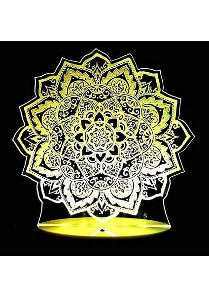 3D Çiçek Gece Lambası Illusion 7 Col (Yurt Dışından)