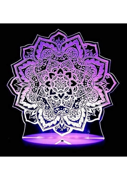 3D Çiçek Gece Lambası Illusion 7 Col (Yurt Dışından)