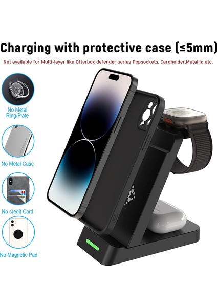 3 In 1 Hızlı Şarj Istasyonu Apple Iwatch 8 Se 7 6 iPhone 14 13 12 11 Xs Pro Çoklu Cihazlar Kablosuz Şarj Standı (Yurt Dışından) fırsatları