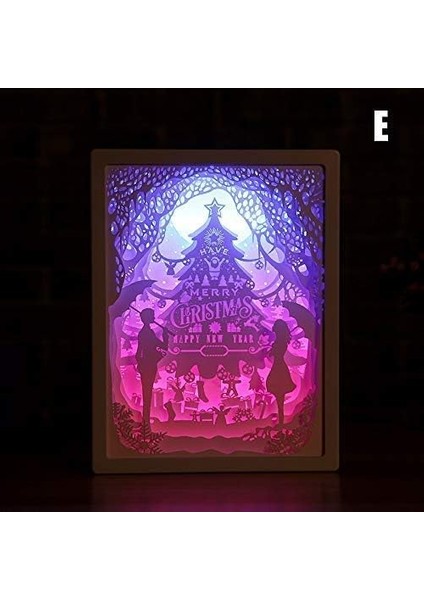 Sanat Dekorasyonu 3D Kağıt Oyma Işık Lambası Kağıdı-C E (Yurt Dışından)