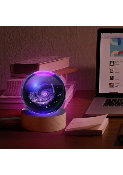 C Galaxy ile Çocuklar Için 3D Galaxy Kristal Top Gece Lambası (Yurt Dışından)