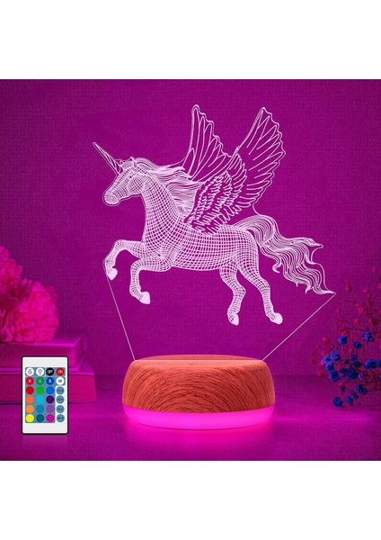 Çocuklar Için Dinozor Gece Lambası, 16 Renk Di Unicorn (Yurt Dışından)